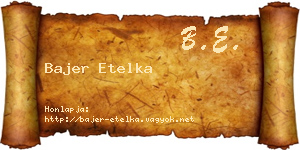 Bajer Etelka névjegykártya